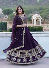 Uncommon Wine Colour Lehenga Choli